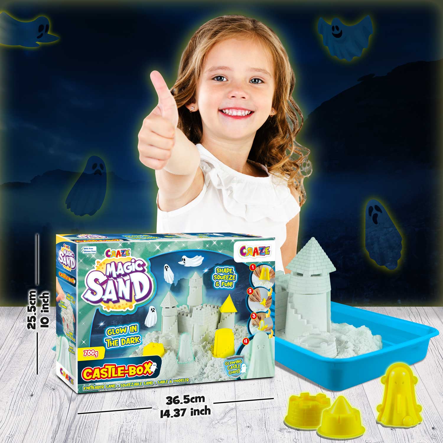 CRAZE GmbH MAGIC SAND Lot de recharge pour sable cinétique 250 g Sable  magique coloré pour kit de bricolage enfants Sable magique Couleurs  assorties