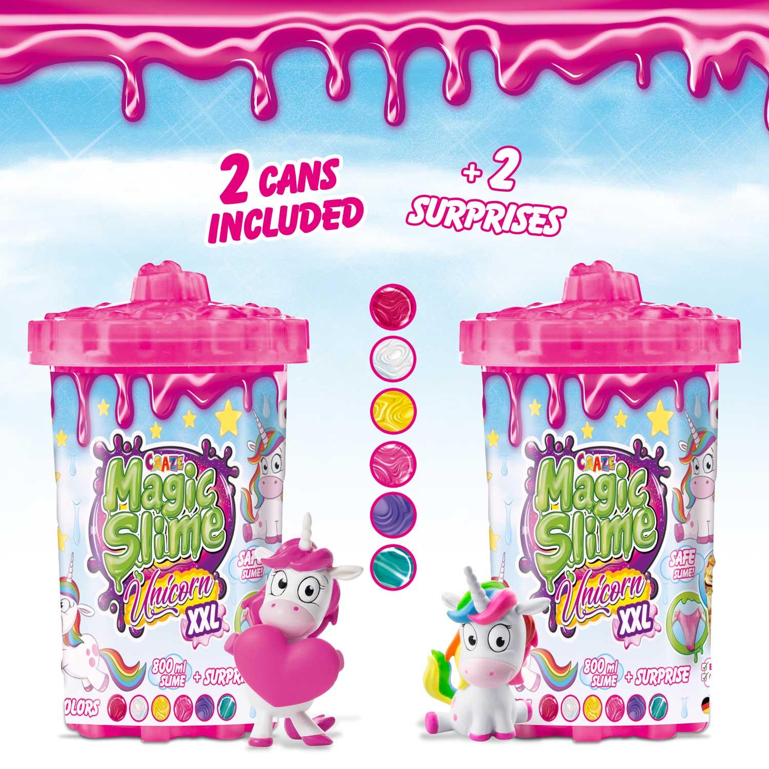 Craze - Magic Slime Surprise Unicorn Xxl - 800ml - Color May Vary